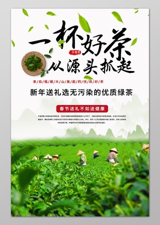 绿茶文化广告海报宣传模板